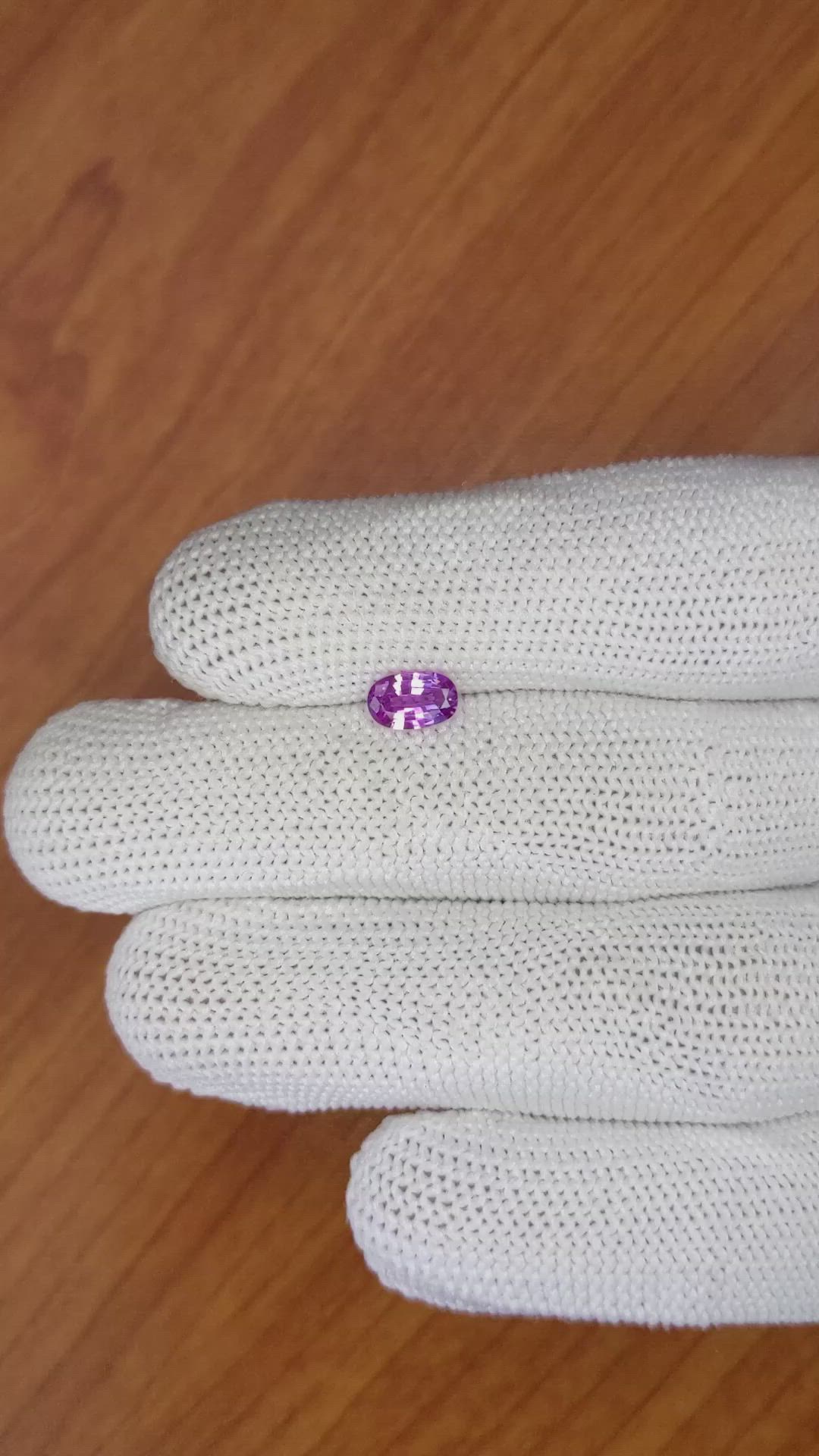 0.66 Ct. Pinkish Purple Sapphire from Ceylon (Sri Lanka) Size Video