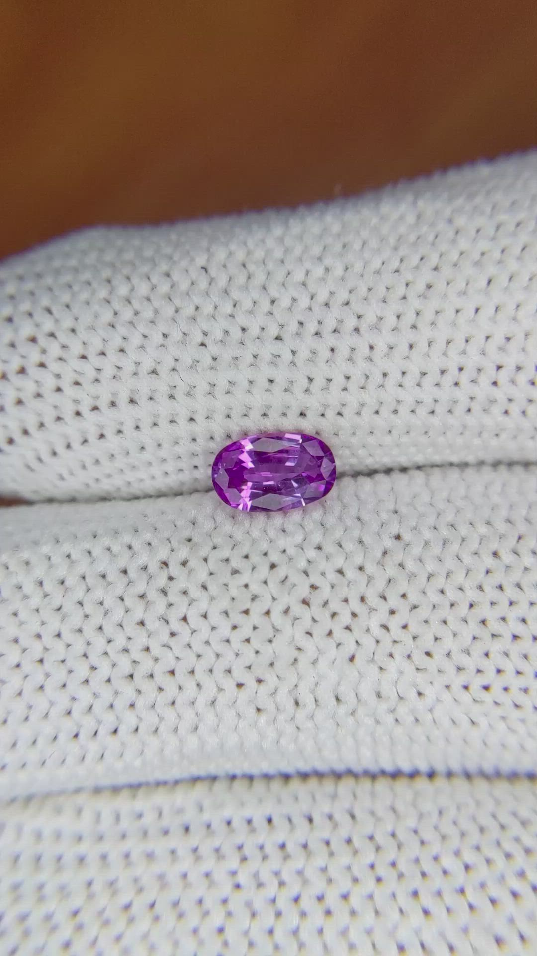 0.66 Ct. Pinkish Purple Sapphire from Ceylon (Sri Lanka) Size Video