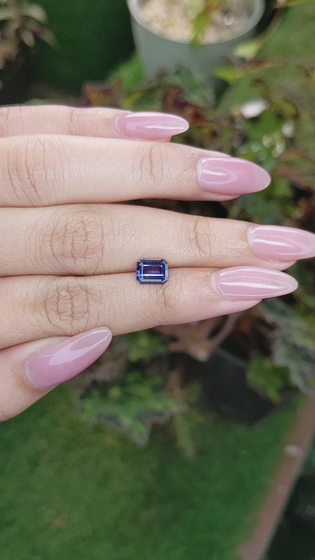 1.26 Ct. Violet Sapphire from Ceylon (Sri Lanka) Size Video