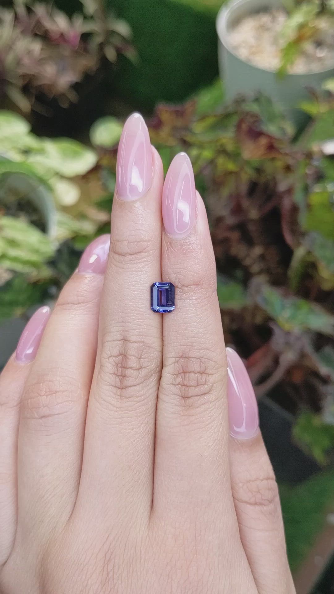 1.26 Ct. Violet Sapphire from Ceylon (Sri Lanka) Size Video