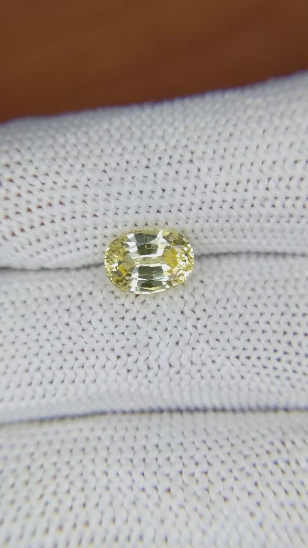 2.36 Ct. Yellow Sapphire from Ceylon (Sri Lanka) Size Video
