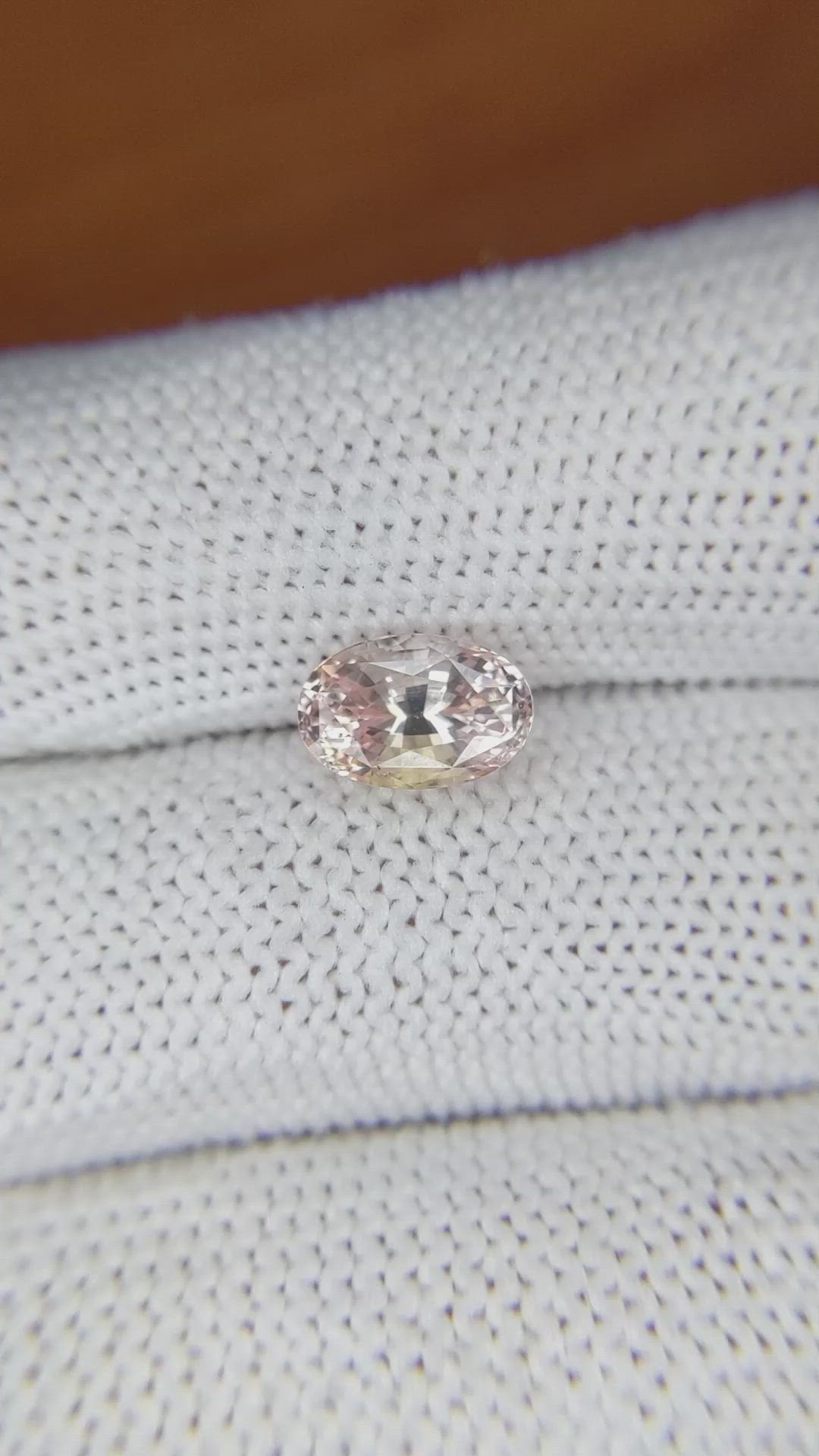 2.32 Ct. Peach Sapphire from Ceylon (Sri Lanka) Size Video