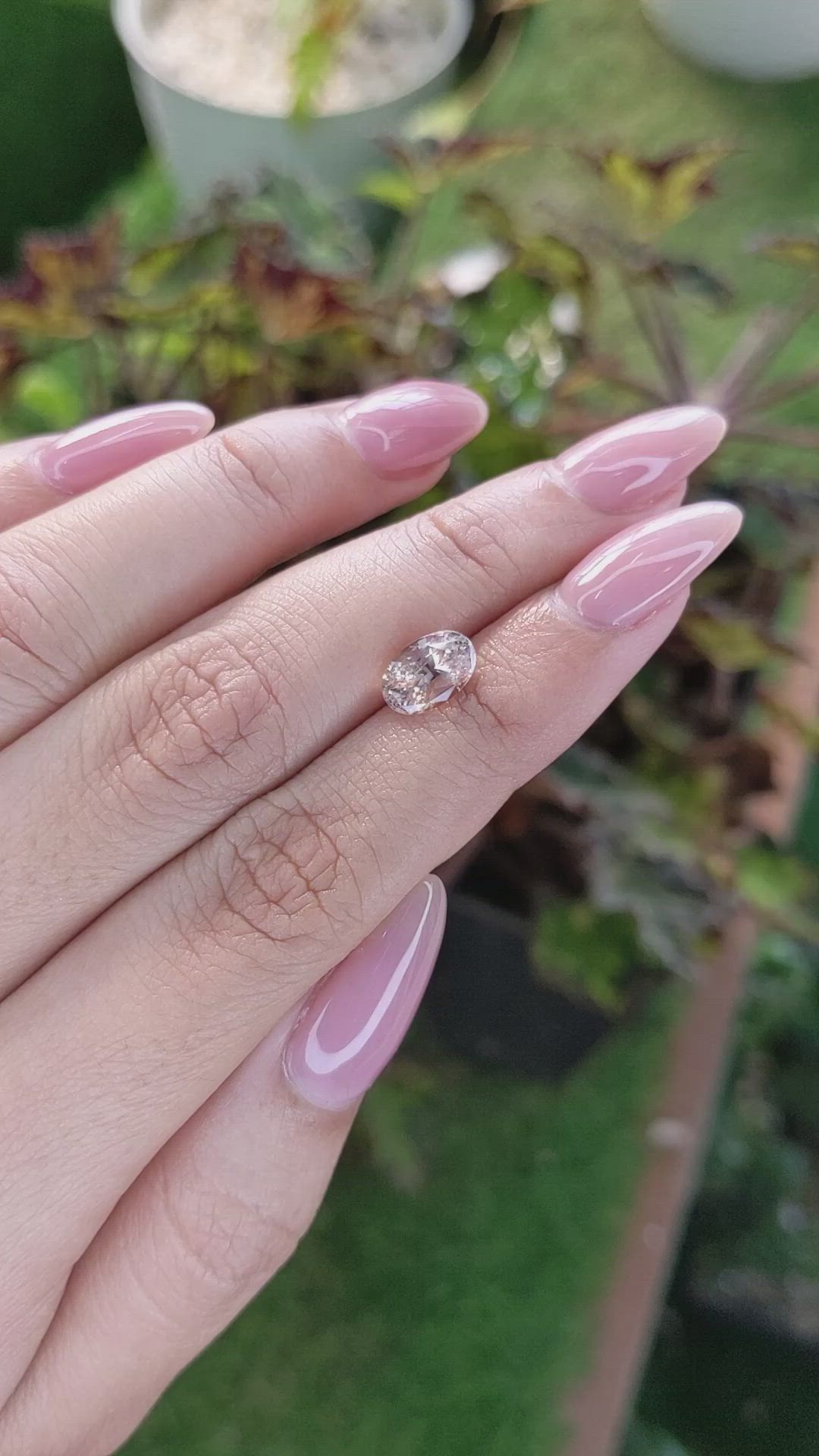 2.32 Ct. Peach Sapphire from Ceylon (Sri Lanka) Size Video
