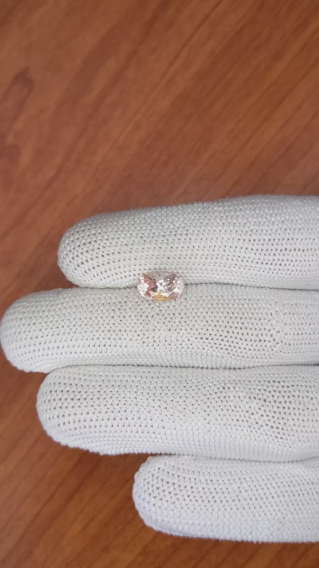 2.32 Ct. Peach Sapphire from Ceylon (Sri Lanka) Size Video