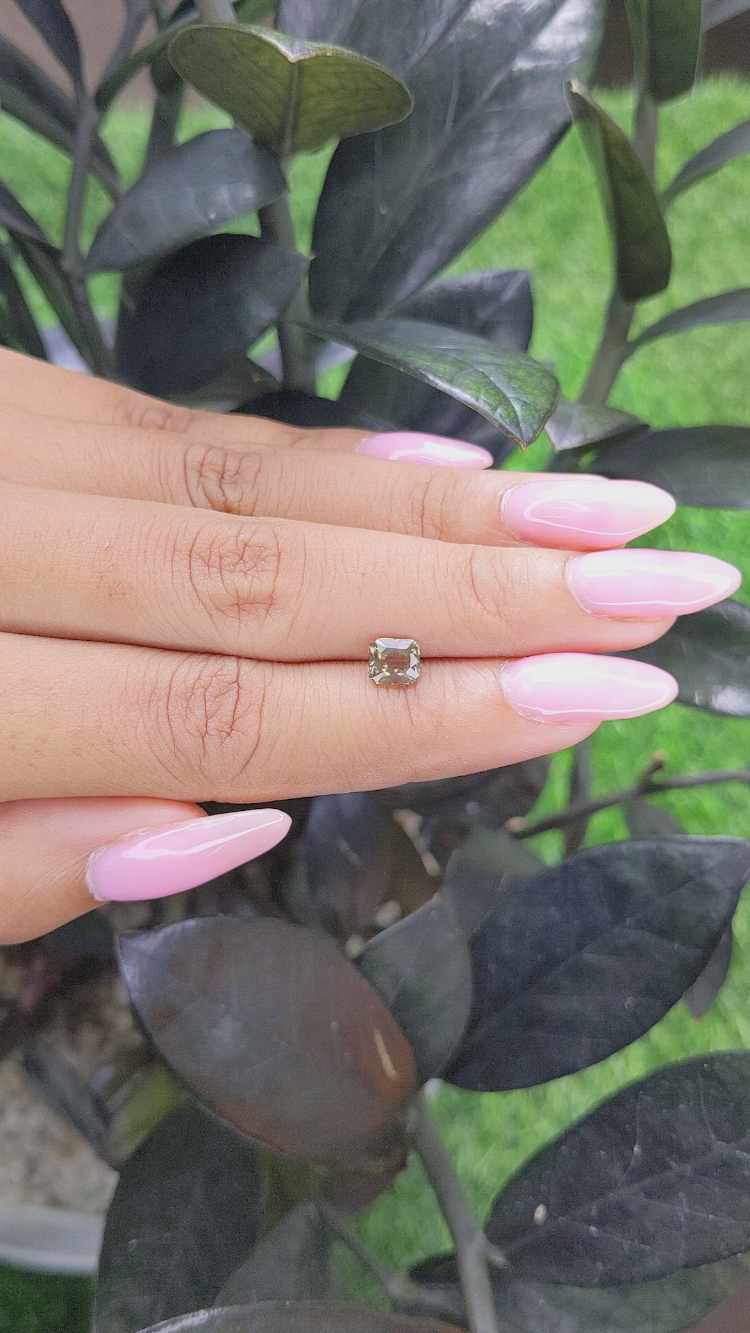 1.02 Ct. Greenish Brown Sapphire from Ceylon (Sri Lanka) Size Video