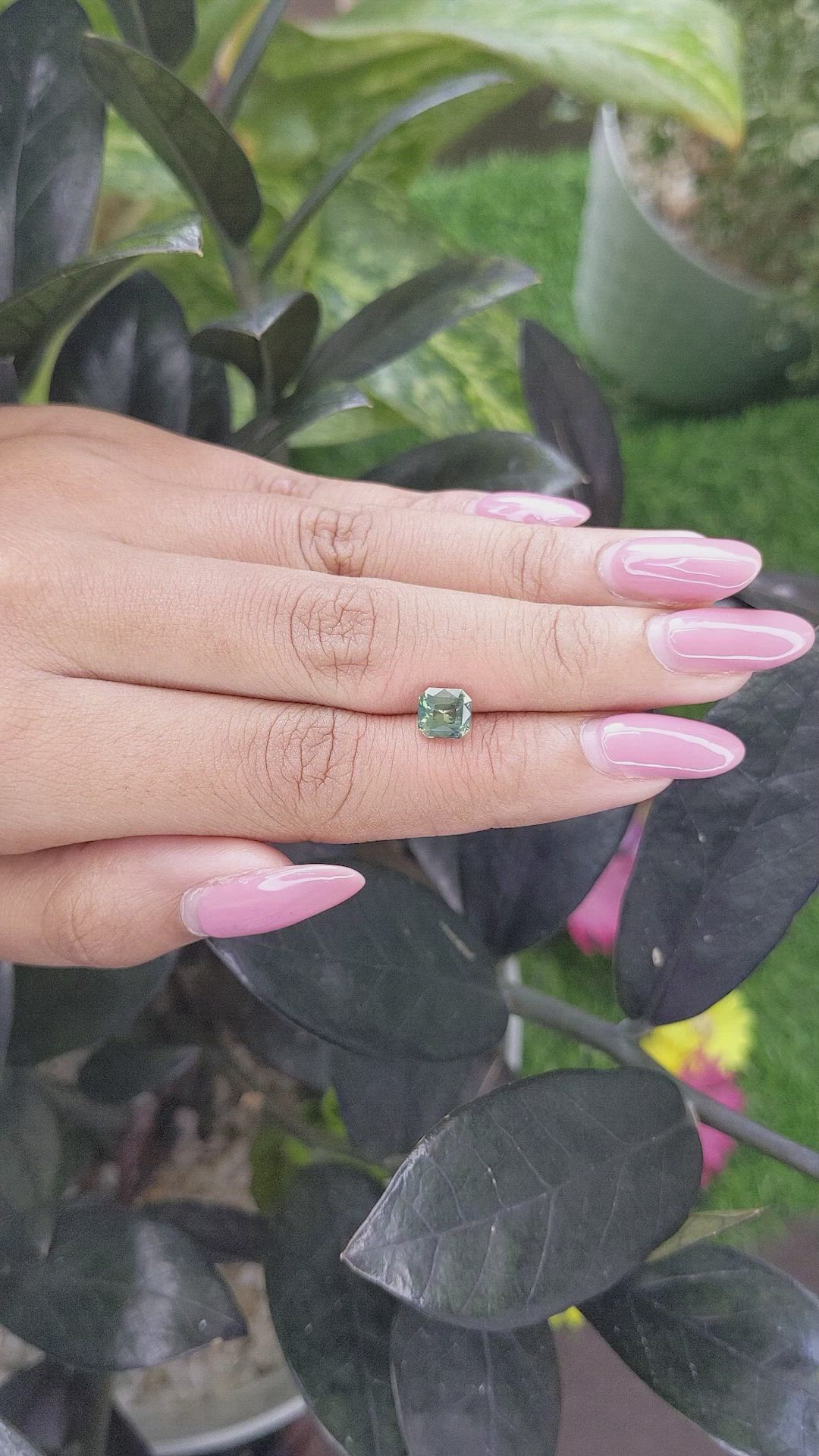 1.55 Ct. Green Sapphire from Madagascar Size Video