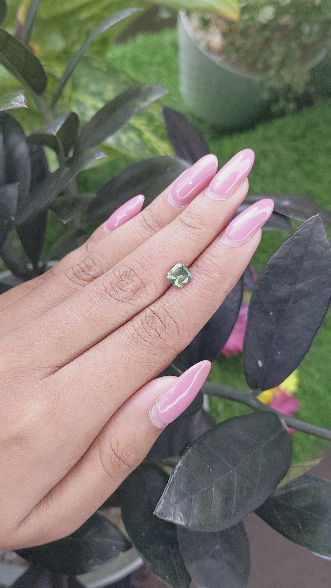 1.55 Ct. Green Sapphire from Madagascar Size Video