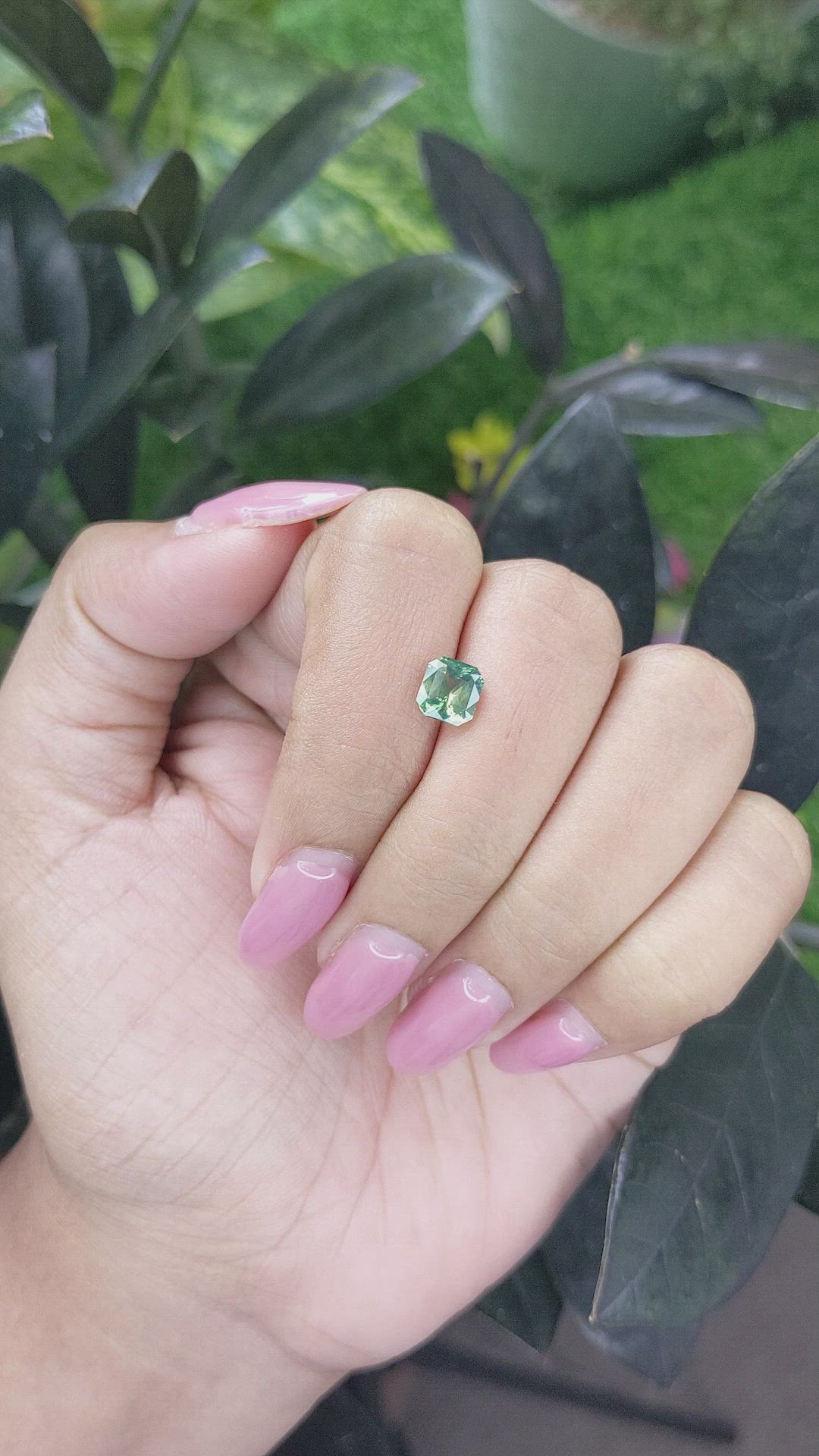 1.55 Ct. Green Sapphire from Madagascar Size Video