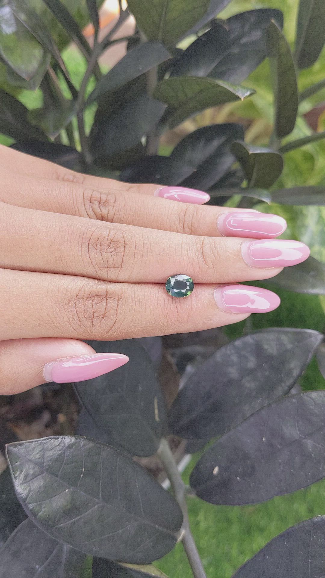 1.62 Ct. Bluish Green Sapphire from Madagascar Size Video