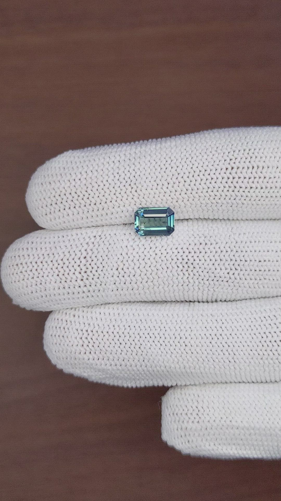 2.05 Ct. Greenish Blue Sapphire from Madagascar Size Video