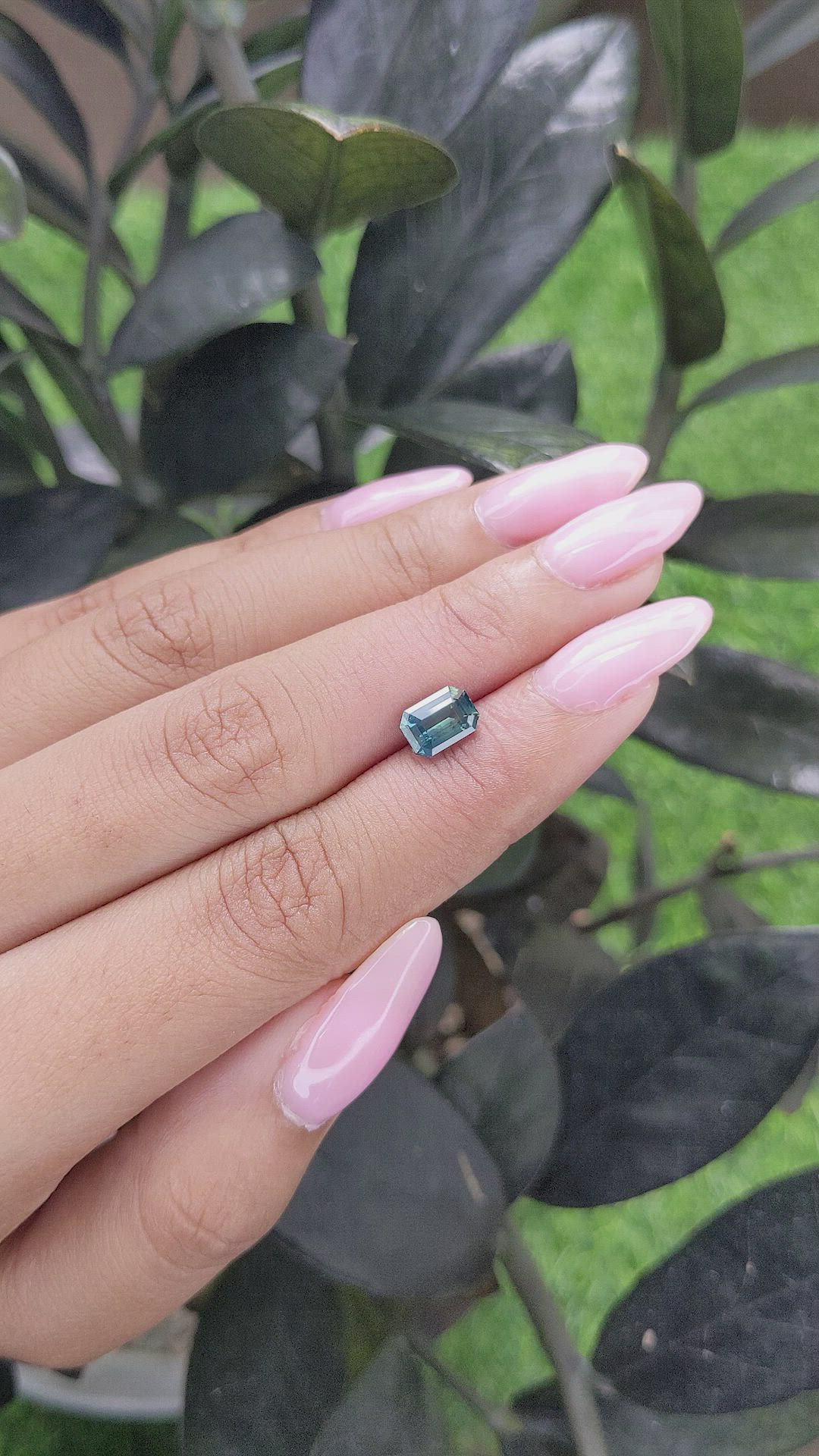 1.68 Ct. Greenish Blue Sapphire from Madagascar Size Video