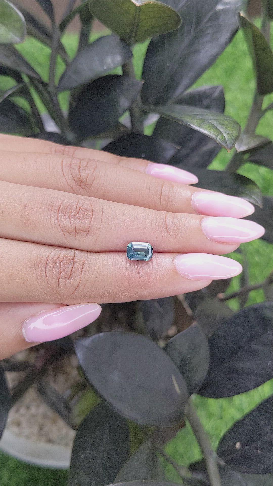 1.68 Ct. Greenish Blue Sapphire from Madagascar Size Video