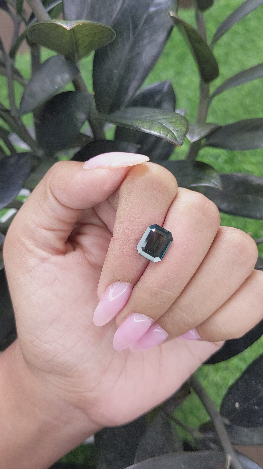 3.97 Ct. Bluish Green Sapphire from Madagascar Size Video