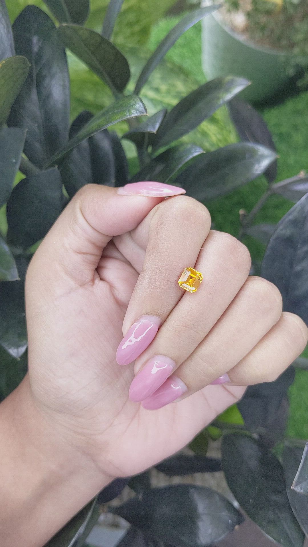 1.58 Ct. Yellowish Orange Sapphire from Ceylon (Sri Lanka) Size Video