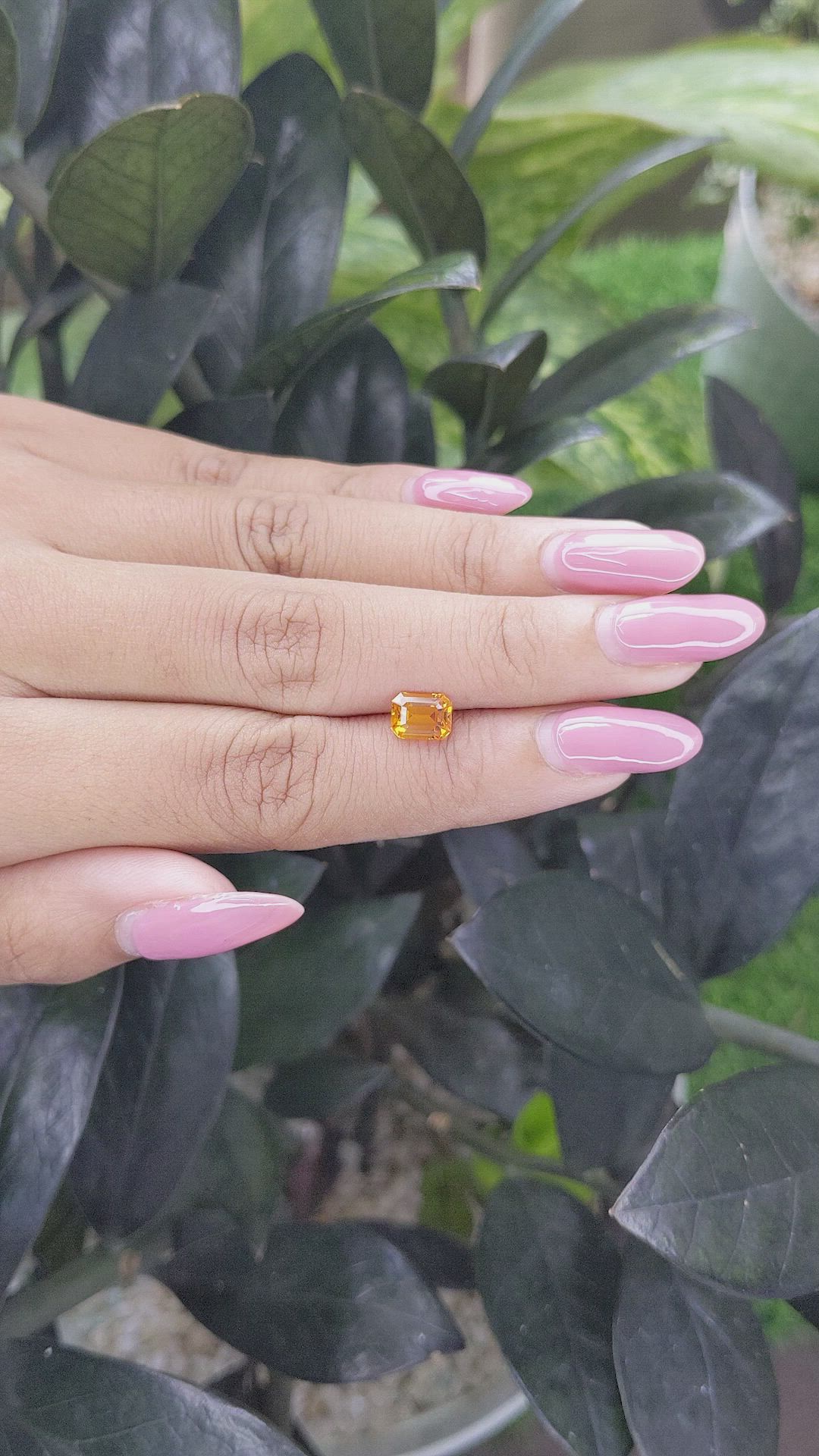 1.56 Ct. Orange Sapphire from Ceylon (Sri Lanka) Size Video