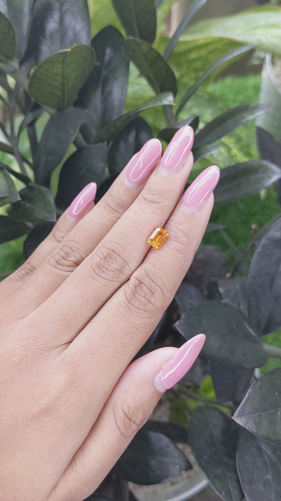 1.56 Ct. Orange Sapphire from Ceylon (Sri Lanka) Size Video