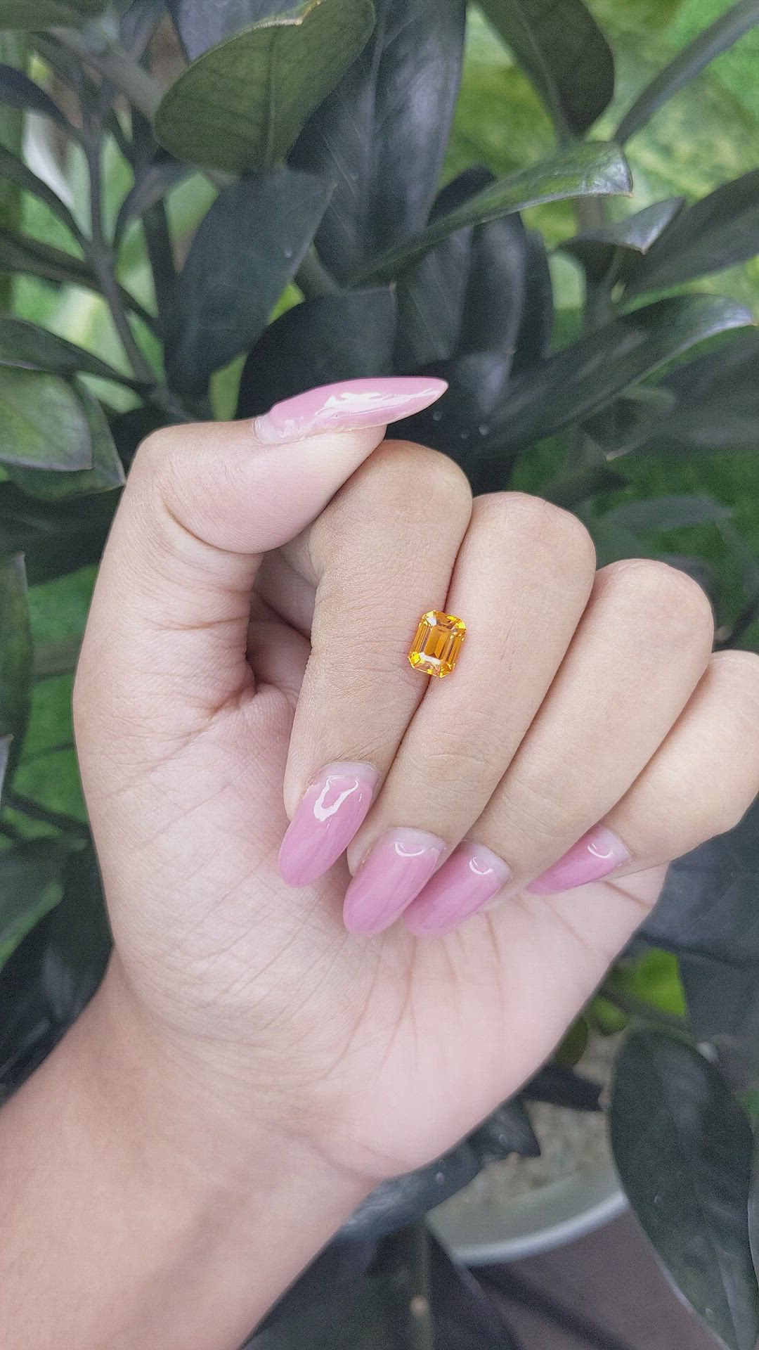 1.56 Ct. Orange Sapphire from Ceylon (Sri Lanka) Size Video