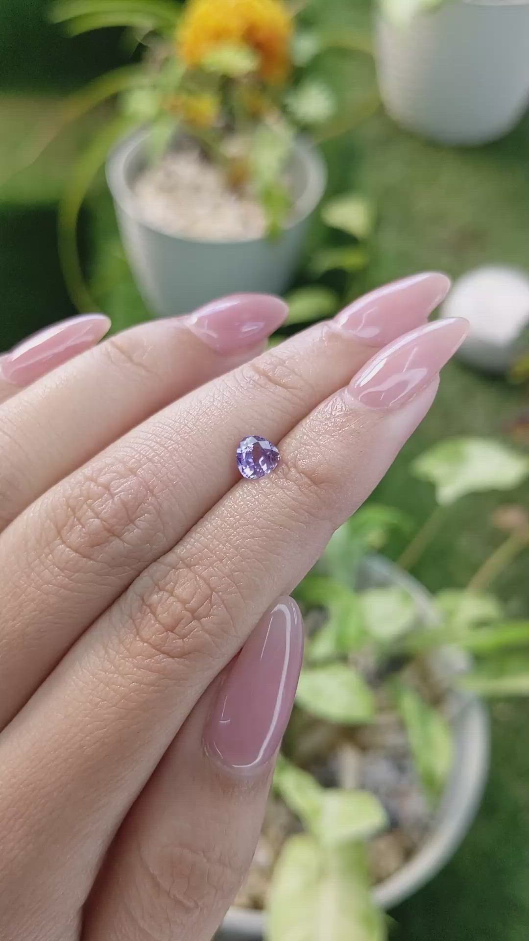 0.87 Ct. Purple Sapphire from Ceylon (Sri Lanka) Size Video