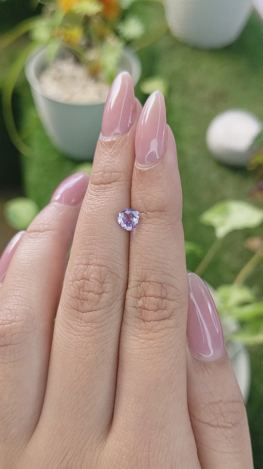 0.87 Ct. Purple Sapphire from Ceylon (Sri Lanka) Size Video