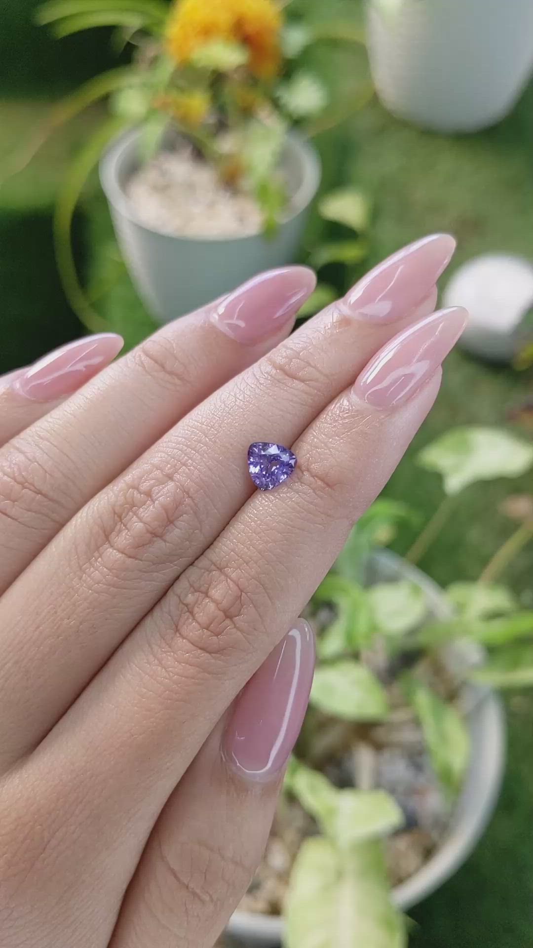 1.19 Ct. Violet Sapphire from Ceylon (Sri Lanka) Size Video
