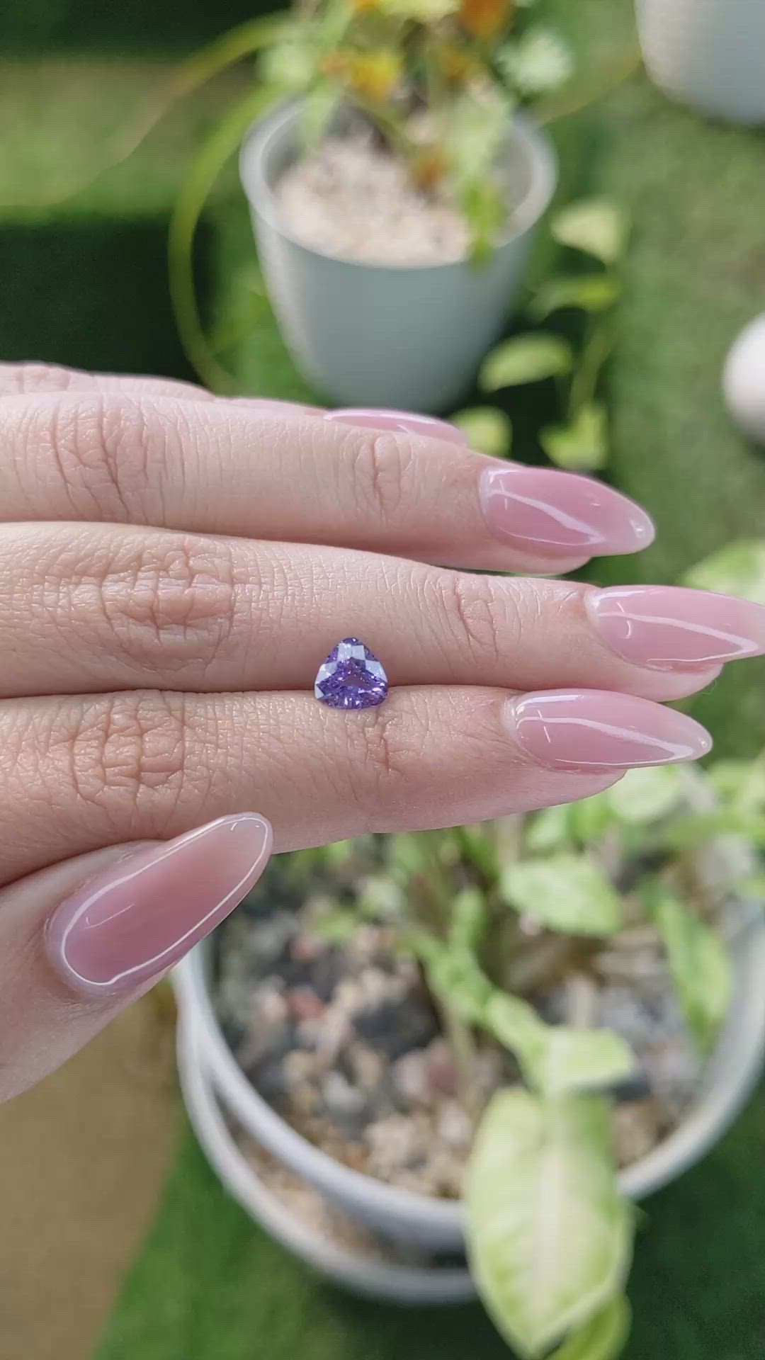 1.19 Ct. Violet Sapphire from Ceylon (Sri Lanka) Size Video