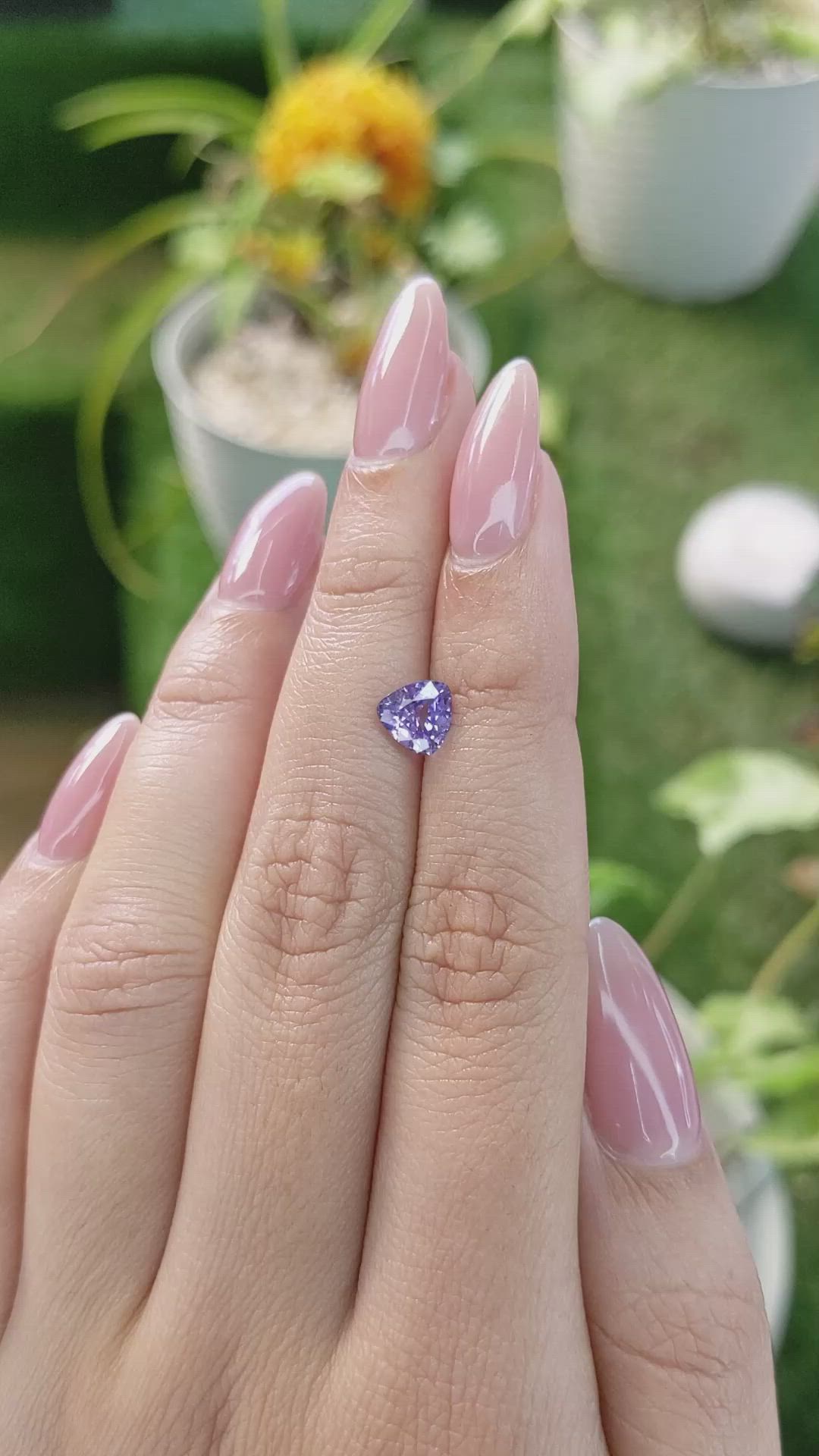 1.19 Ct. Violet Sapphire from Ceylon (Sri Lanka) Size Video