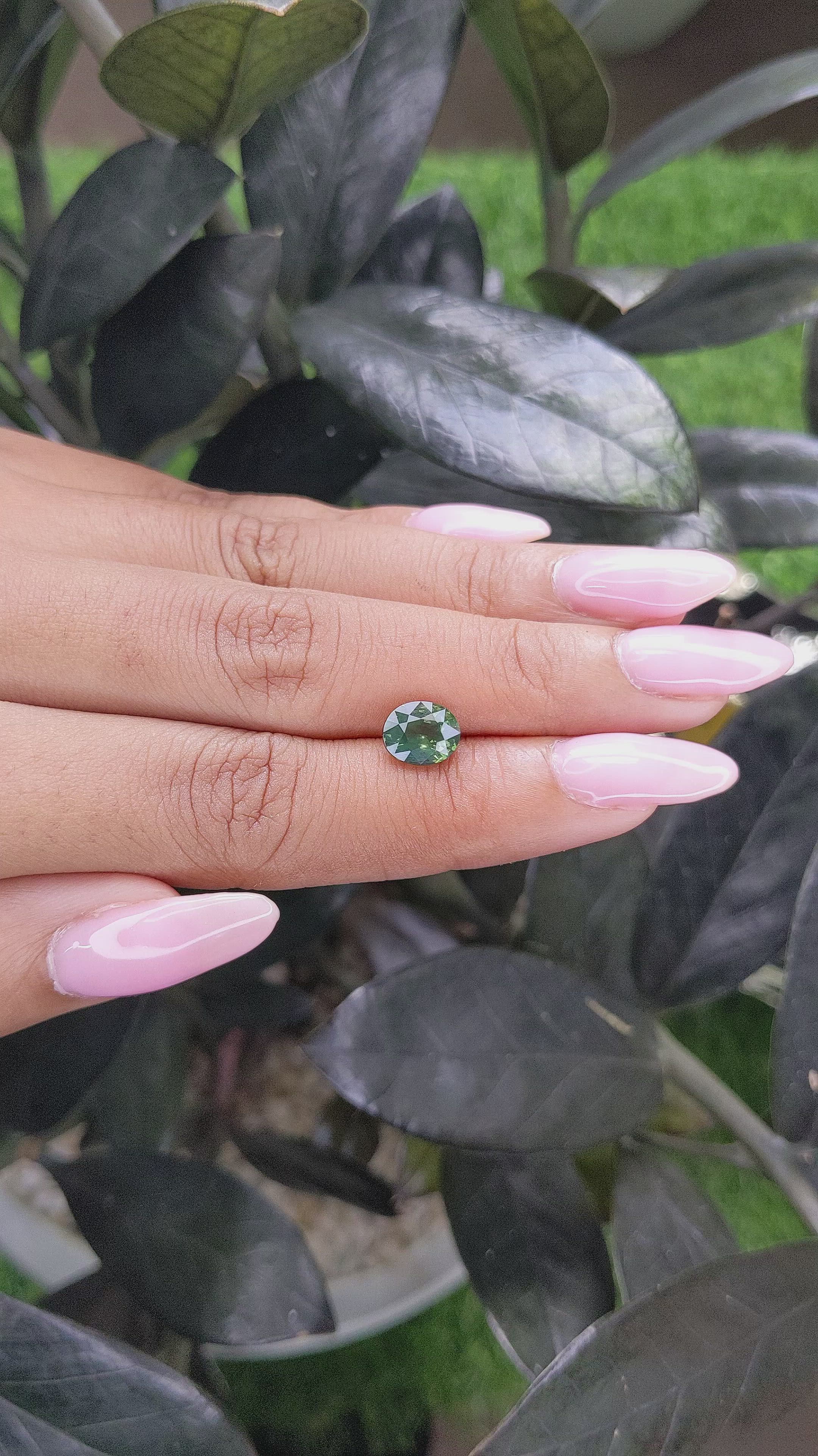 2.02 Ct. Green Sapphire from Madagascar Size Video