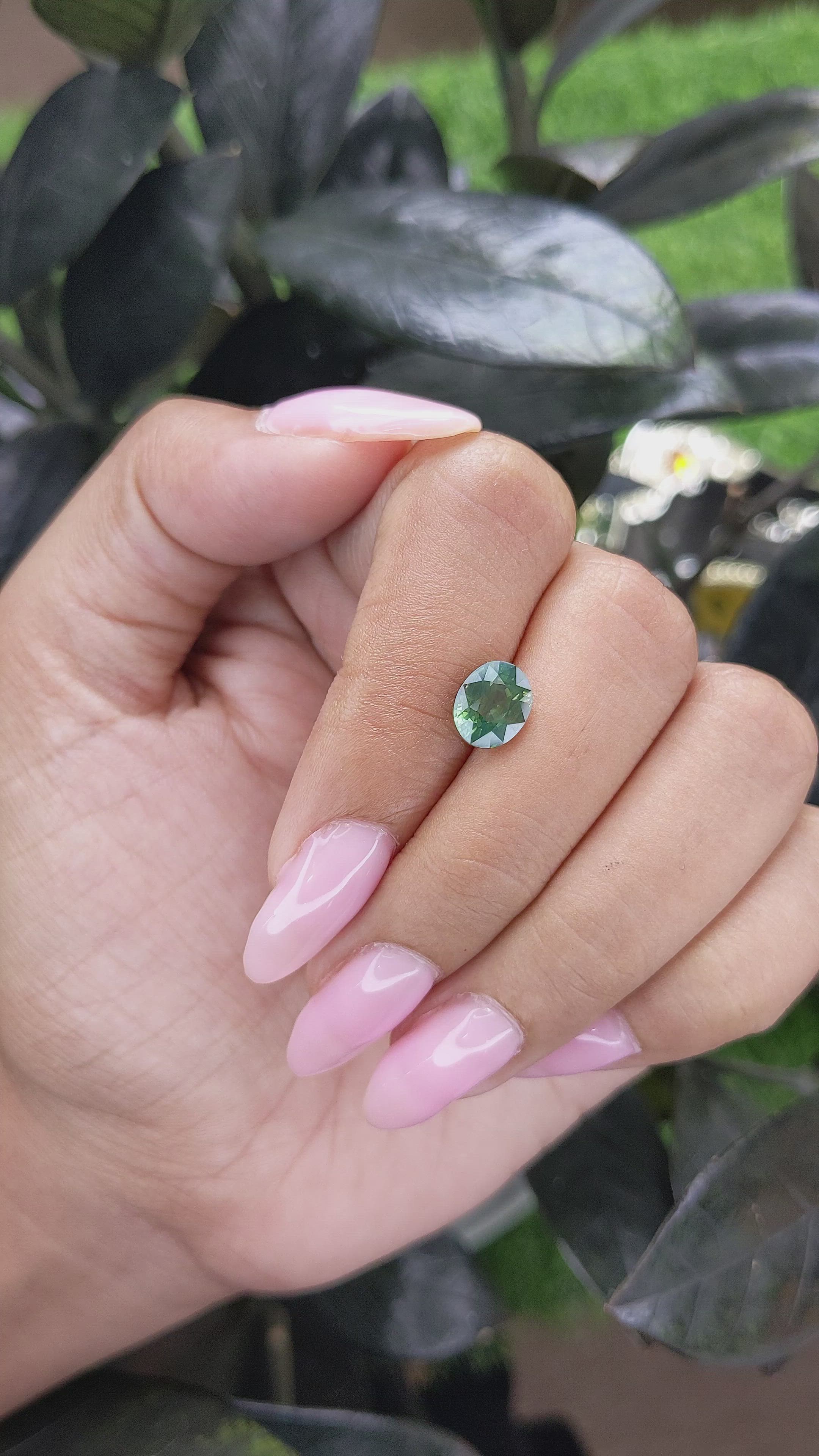 2.02 Ct. Green Sapphire from Madagascar Size Video