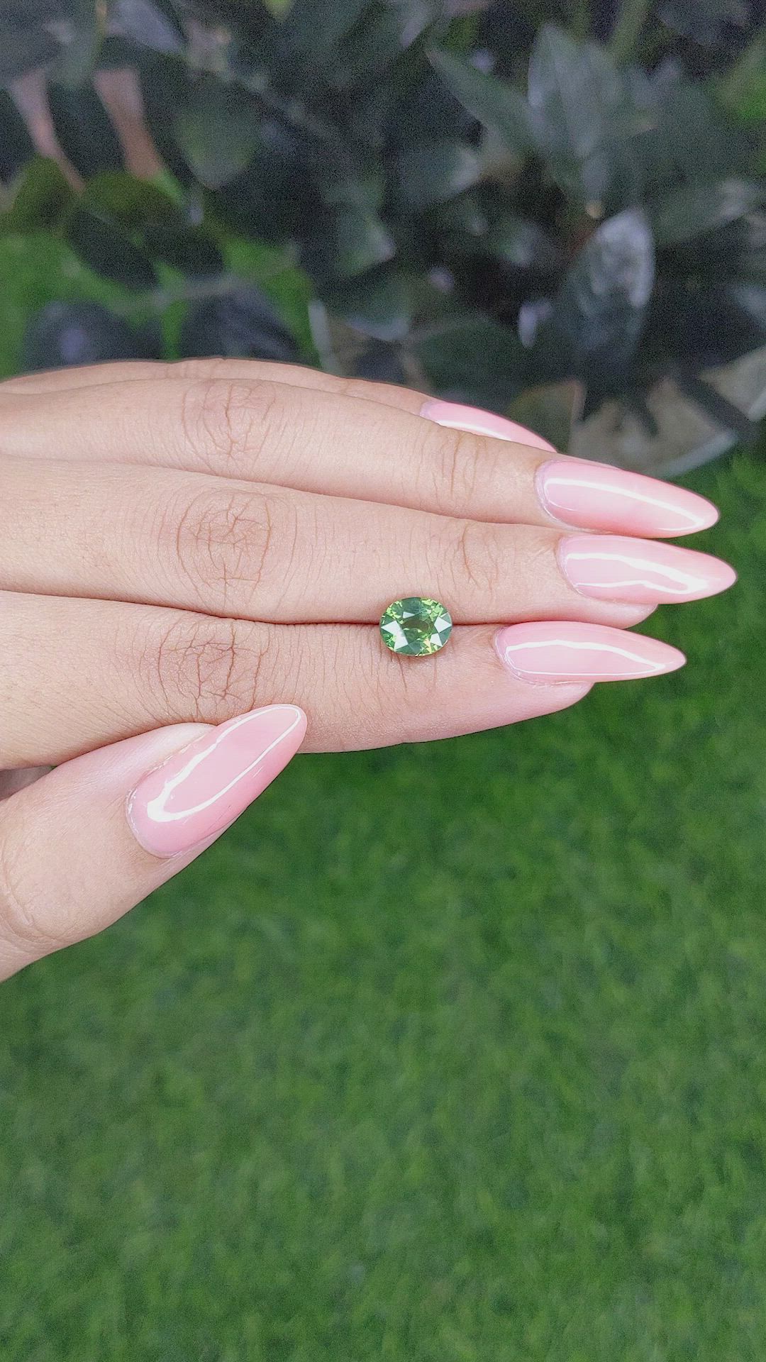 2.02 Ct. Green Sapphire from Madagascar Size Video