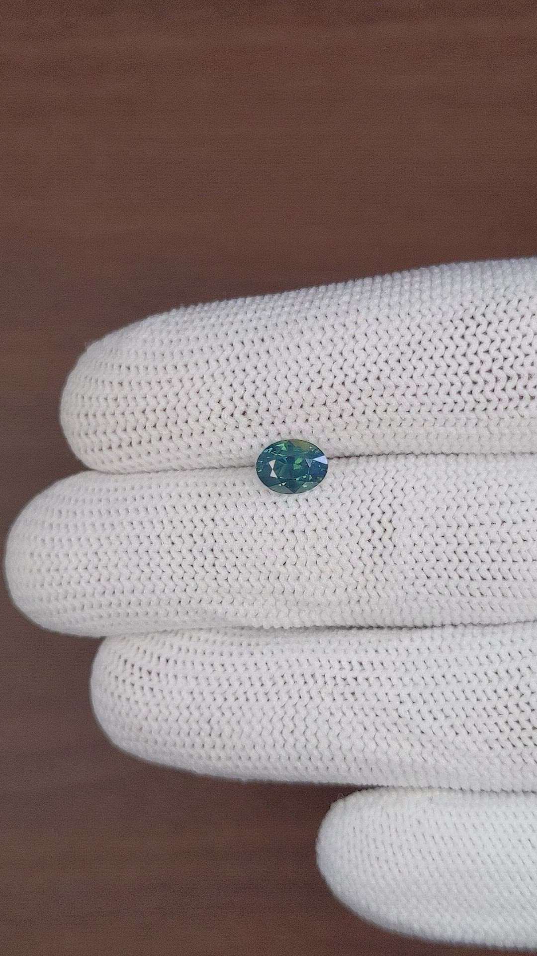 1.58 Ct. Bluish Green Sapphire from Madagascar Size Video
