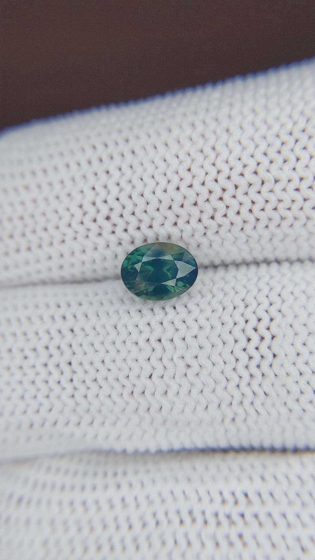 1.58 Ct. Bluish Green Sapphire from Madagascar Size Video