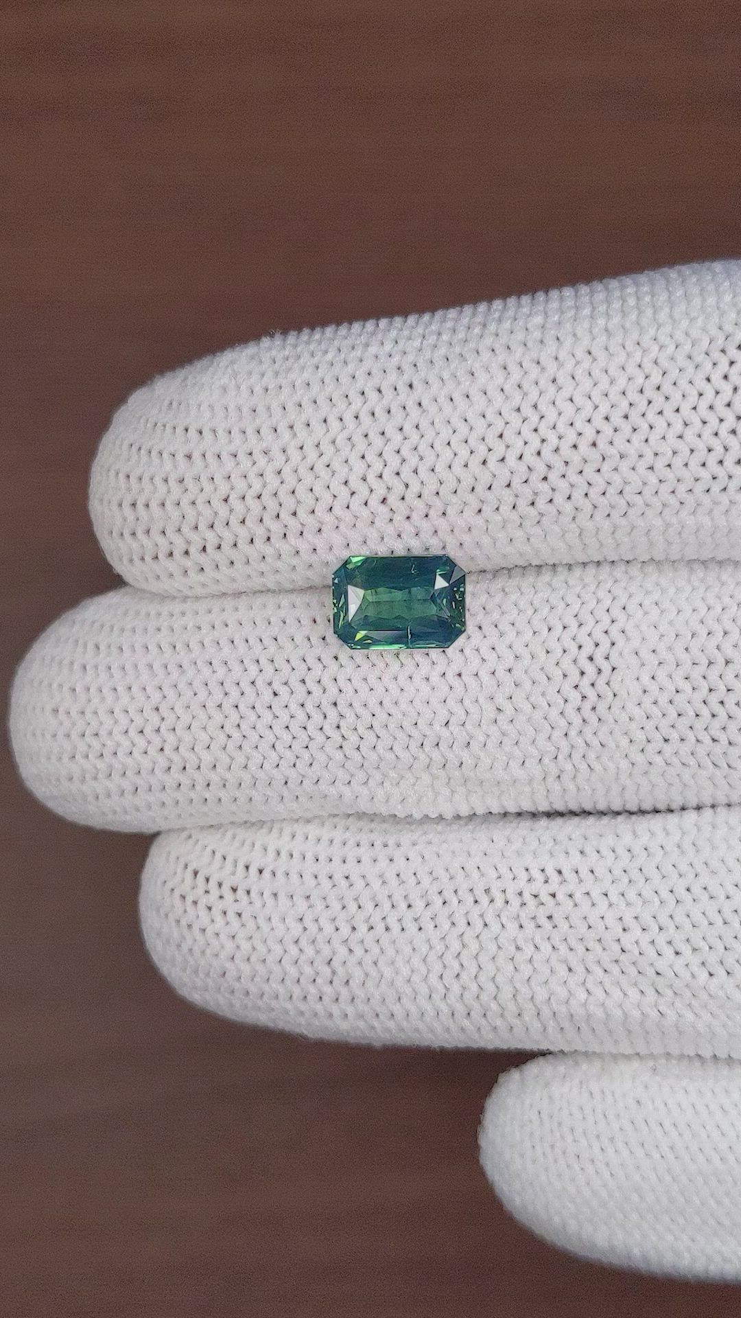 2.56 Ct. Bluish Green Sapphire from Madagascar Size Video