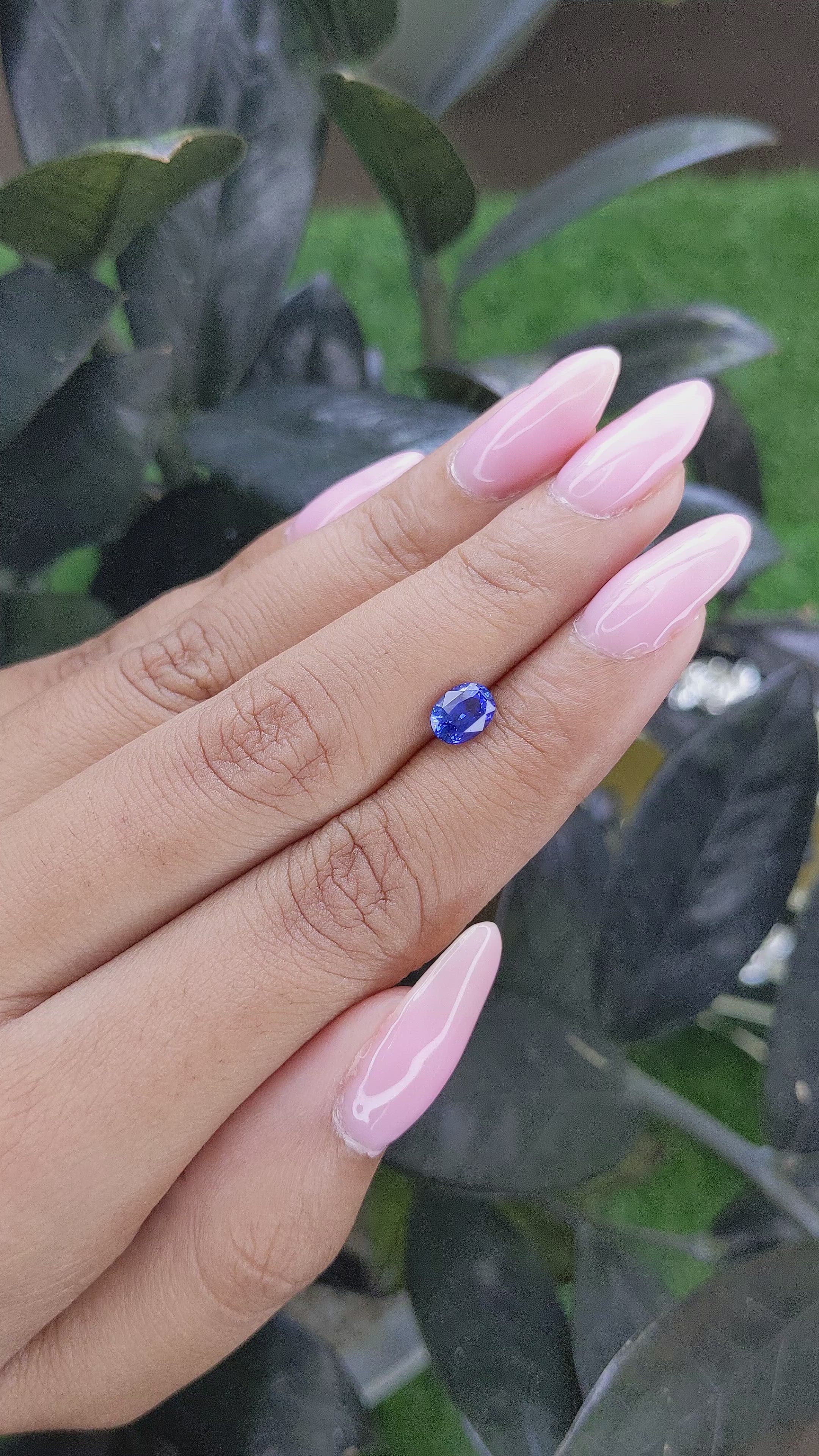 1.06 Ct. Blue Sapphire from Ceylon (Sri Lanka) Size Video