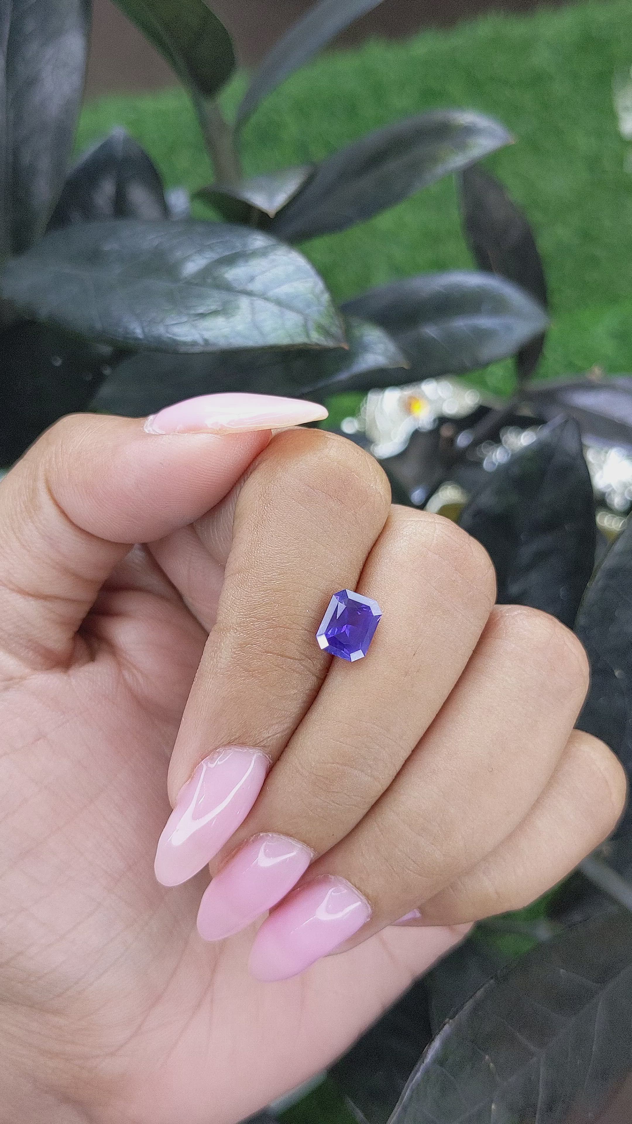1.87 Ct. Purple Sapphire from Ceylon (Sri Lanka) Size Video