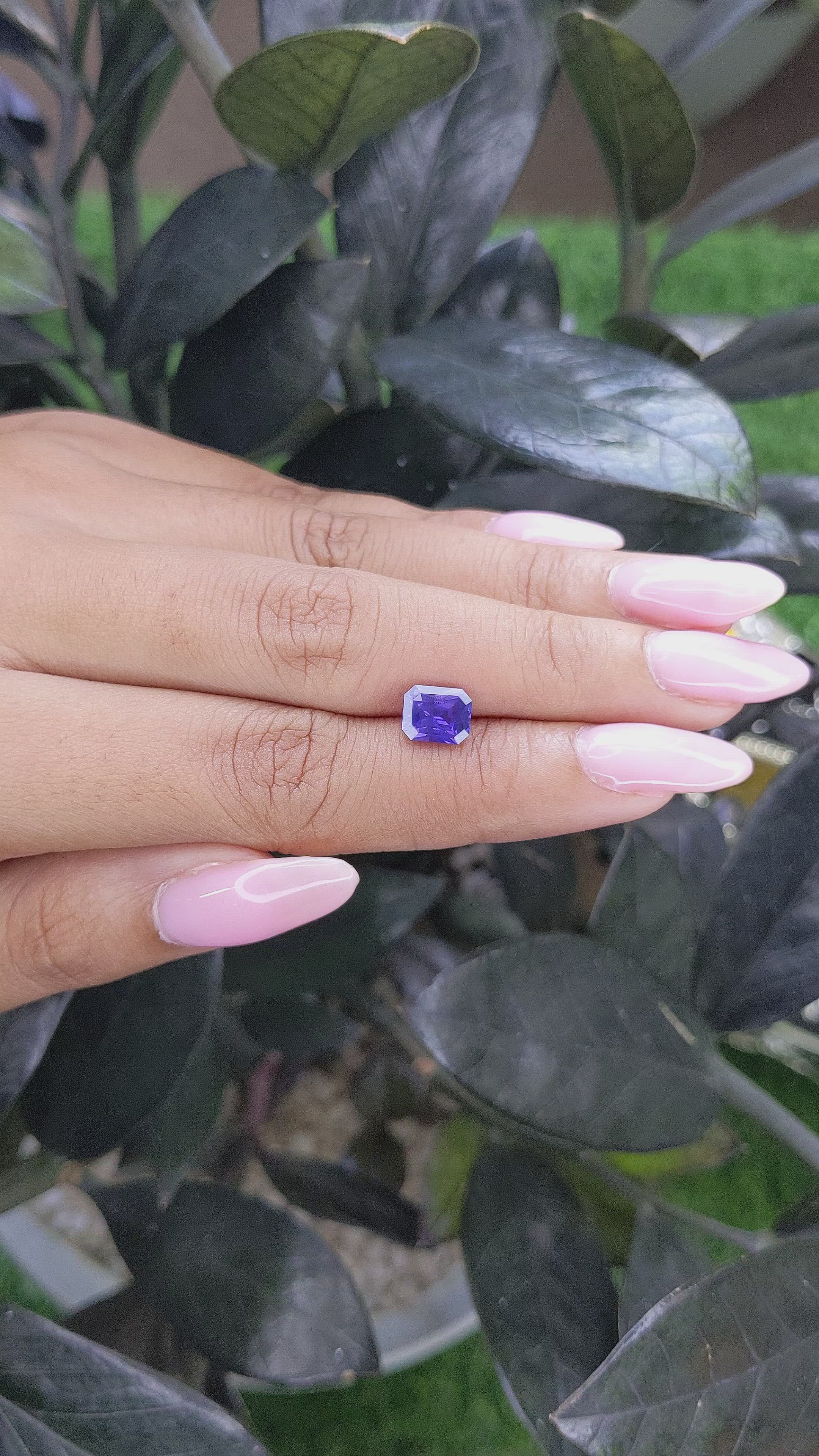 1.87 Ct. Purple Sapphire from Ceylon (Sri Lanka) Size Video