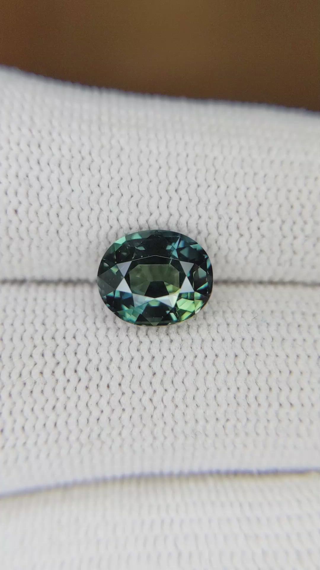 3.01 Ct. Greenish Blue Sapphire from Madagascar Size Video