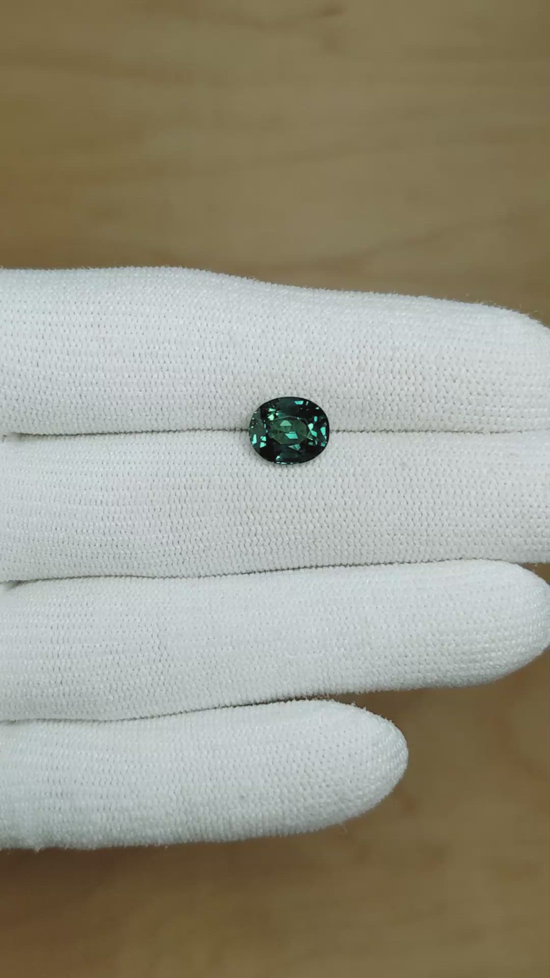 3.01 Ct. Greenish Blue Sapphire from Madagascar Size Video