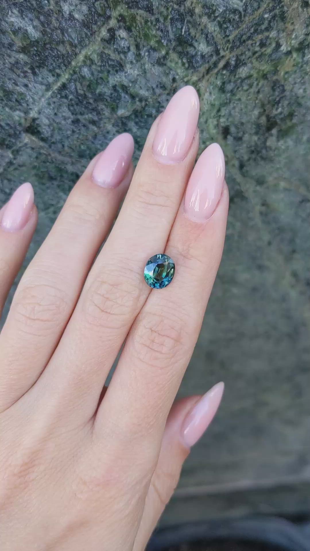 3.01 Ct. Greenish Blue Sapphire from Madagascar Size Video