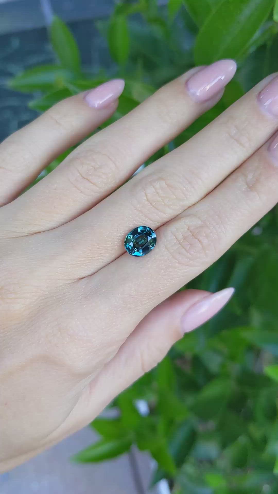 3.01 Ct. Greenish Blue Sapphire from Madagascar Size Video