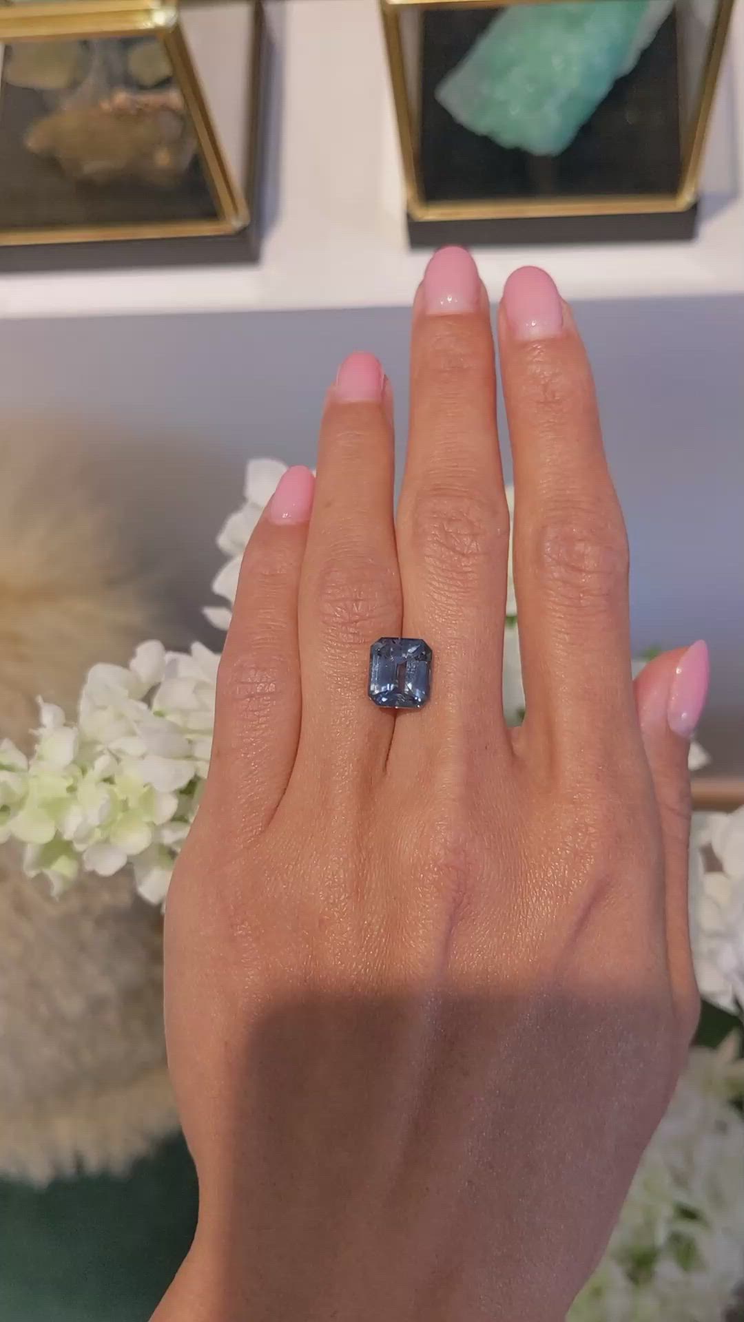 6.03 Ct. Greyish Blue Sapphire from Madagascar Size Video