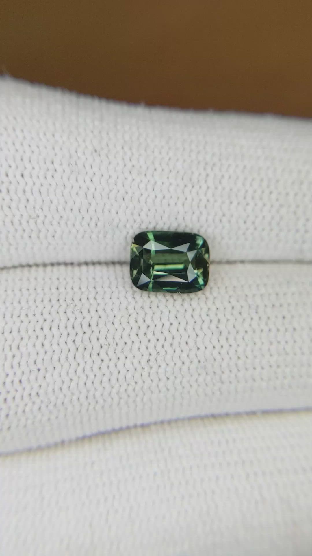 2.01 Ct. Bluish Green Sapphire from Ceylon (Sri Lanka) Size Video