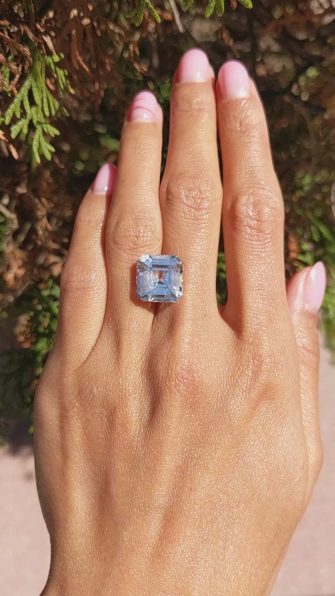 12.01 Ct. White Sapphire from Ceylon (Sri Lanka) Size Video