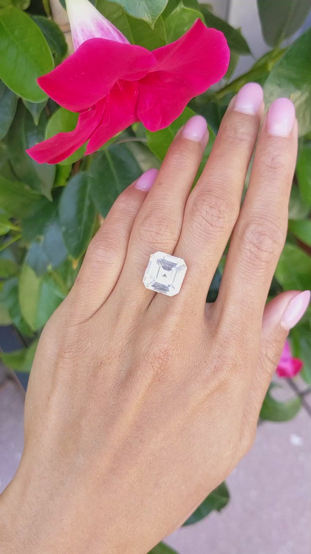 12.01 Ct. White Sapphire from Ceylon (Sri Lanka) Size Video