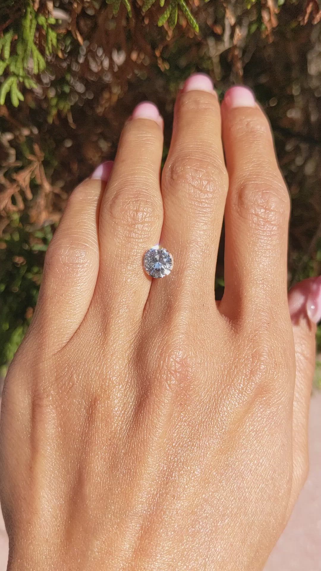 2.19 Ct. White Sapphire from Ceylon (Sri Lanka) Size Video