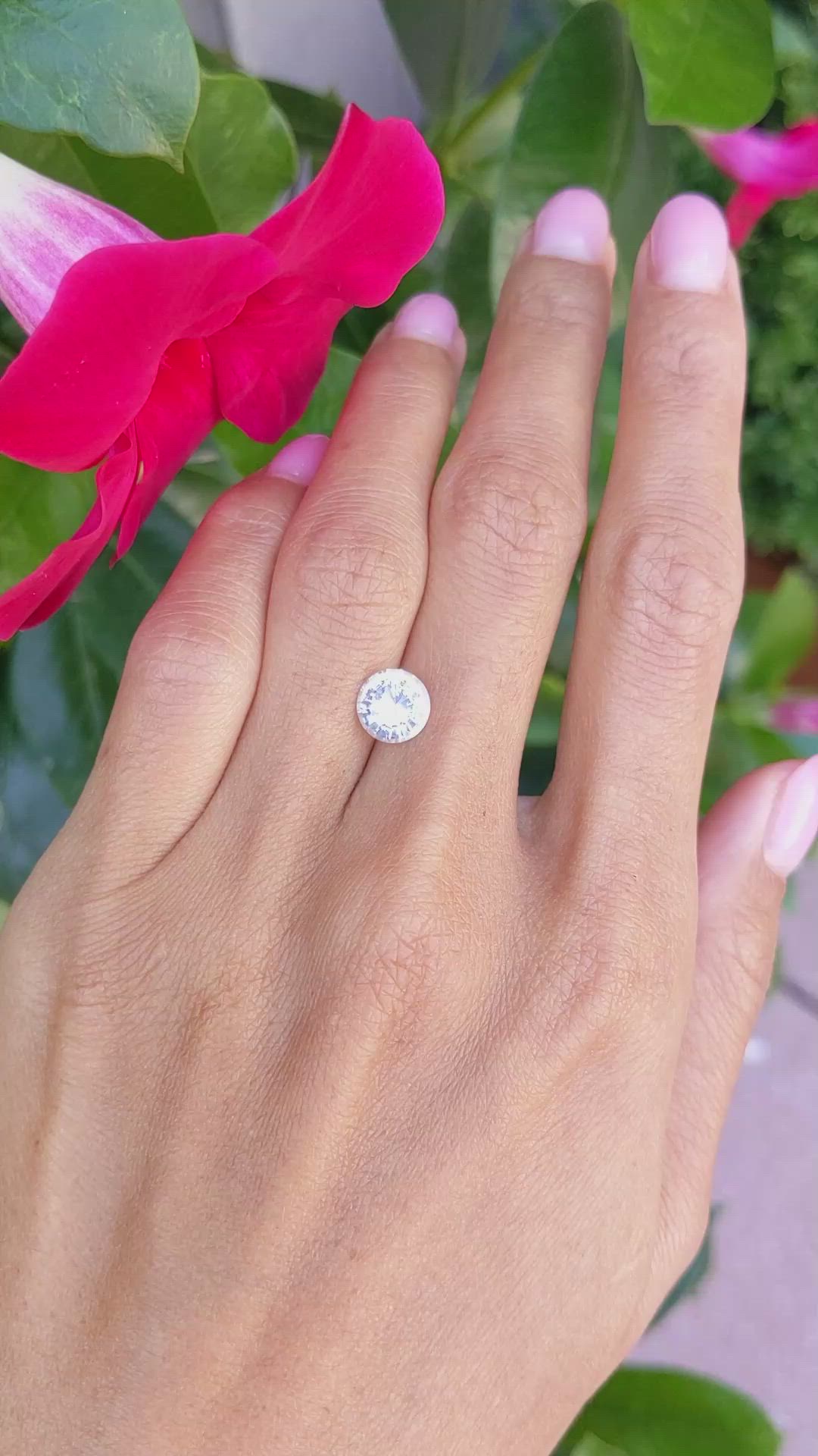 2.19 Ct. White Sapphire from Ceylon (Sri Lanka) Size Video