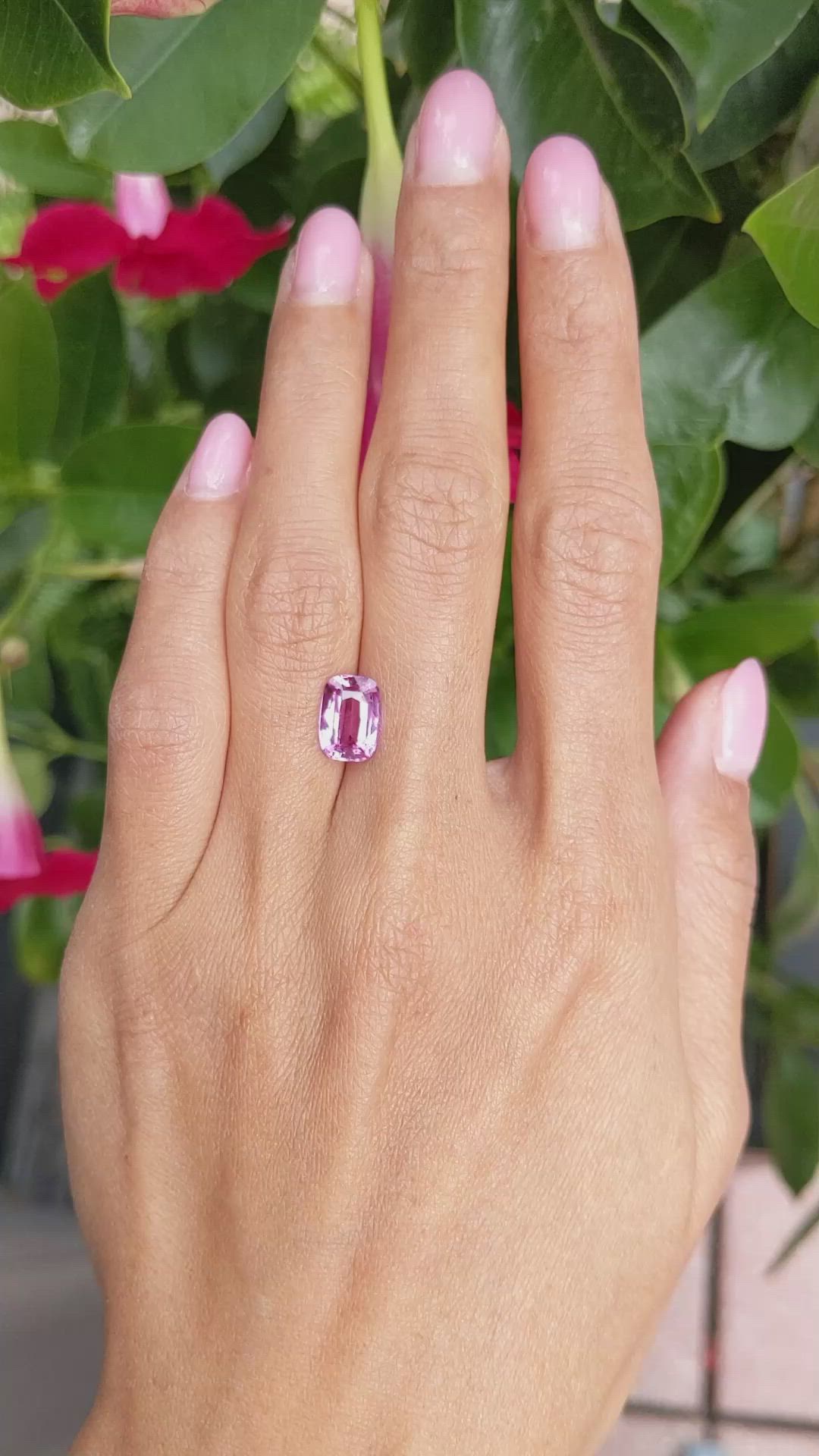 2.62 Ct. Pink Sapphire from Madagascar Size Video