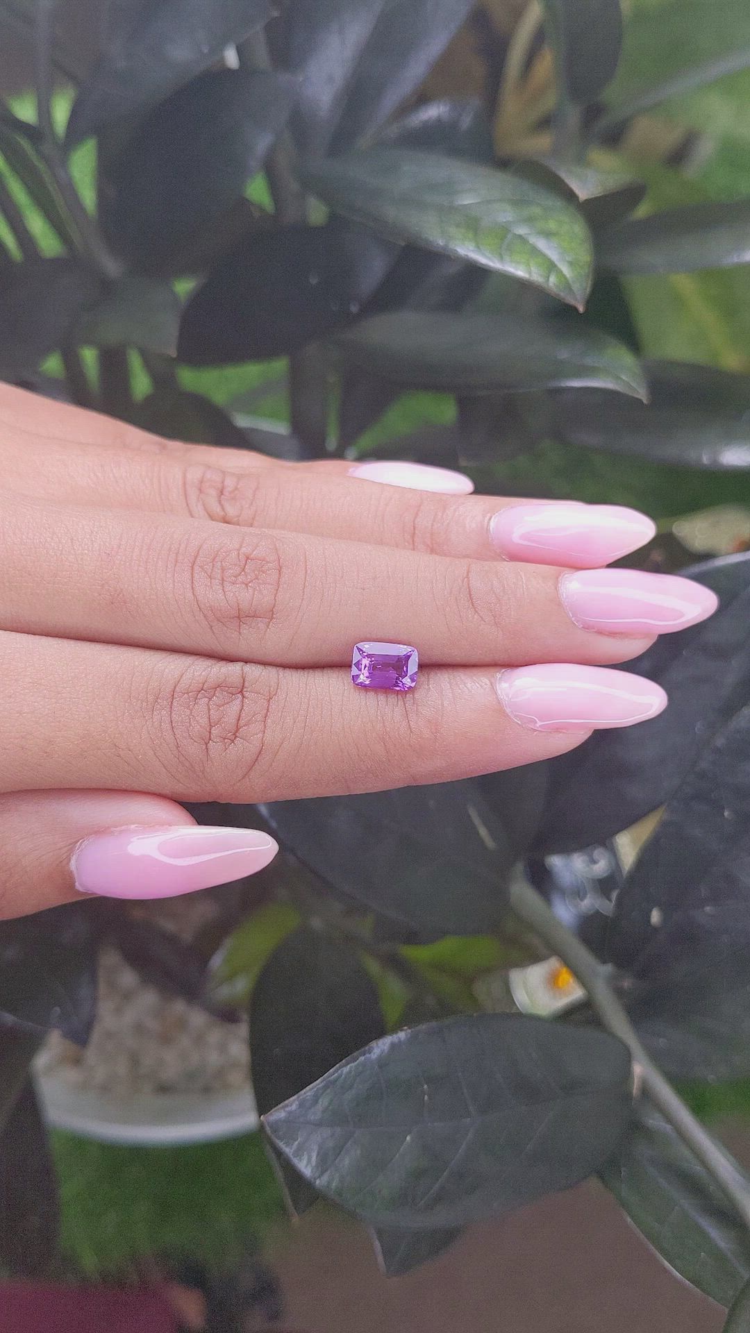 1.53 Ct. Purple Sapphire from Madagascar Size Video