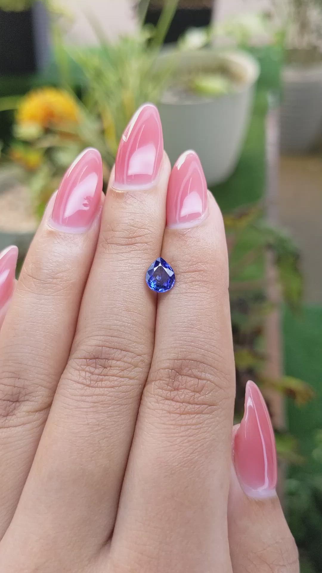 0.98 Ct. Blue Sapphire from Ceylon (Sri Lanka) Size Video