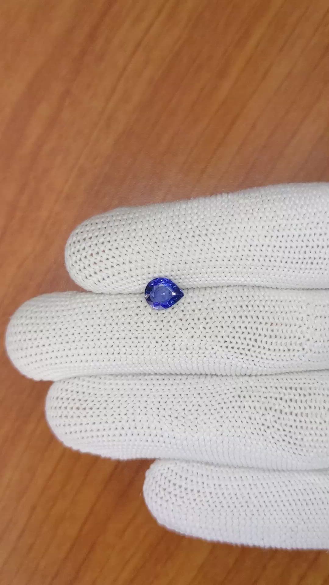 0.98 Ct. Blue Sapphire from Ceylon (Sri Lanka) Size Video