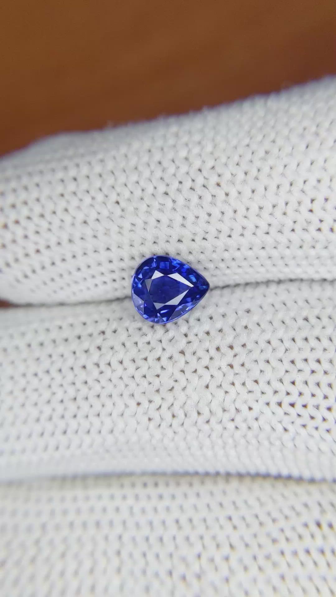 1.16 Ct. Blue Sapphire from Ceylon (Sri Lanka) Size Video